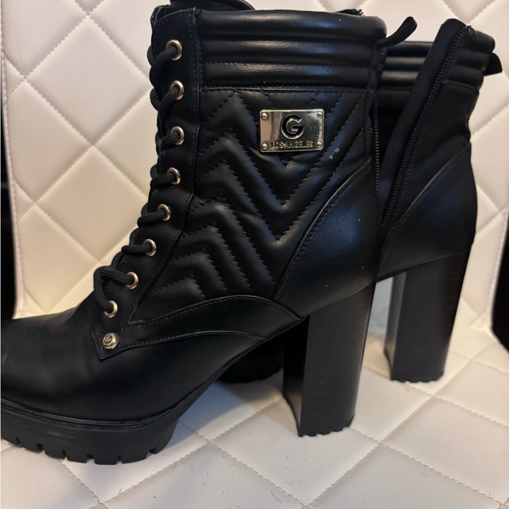 G by Guess Quilted Black Ankle Booties